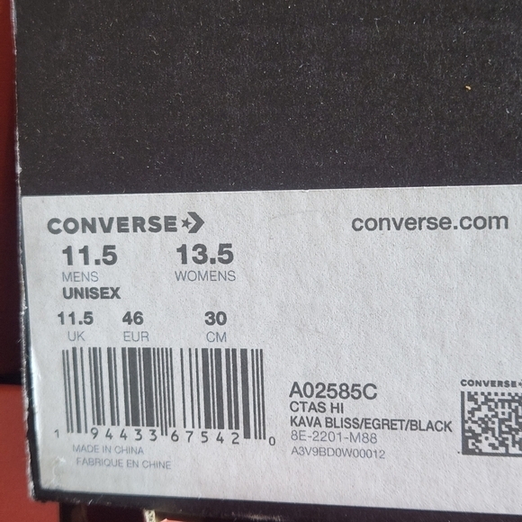 New Converse Chuck Taylor All Star High 'Washed Canvas - Kava Bliss' A02585C - Picture 11 of 11
